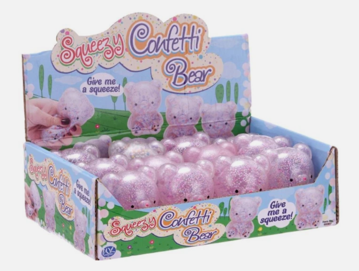 Squeezy Confetti Teddy Bear Squishy Fidget Sensory Toy