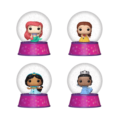 Funko Pop Disney Princess Snow Globe (Ariel, Belle, Jasmine, Tiana)