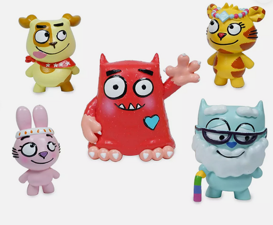 Love Monster Figurine Set Of 5 Fluffy Town Friends Characters Figure