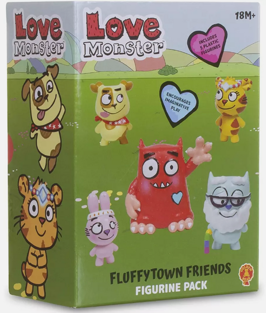 Love Monster Figurine Set Of 5 Fluffy Town Friends Characters Figure