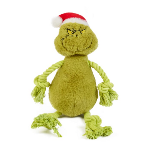 The Grinch Squeaky Rope Dog Toy Christmas Gift