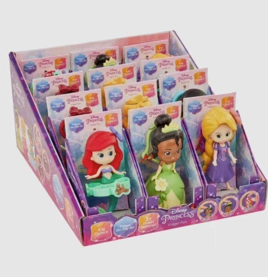 Disney Princess Fidget Doll Mini Figure (Ariel, Jasmine, Rapunzel, Sleeping Beauty, Snow White, Tiana)