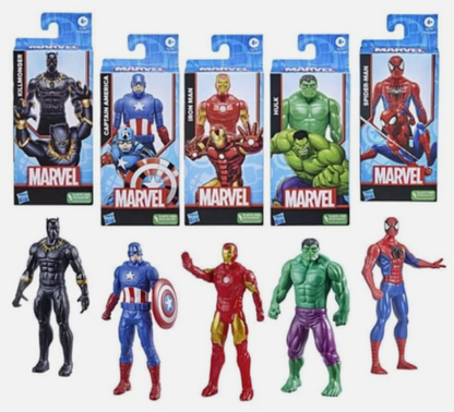 Hasbro Marvel Avengers 6" Action Figure (Captain America, Iron Man, Hulk, Spider-Man, Killmonger)