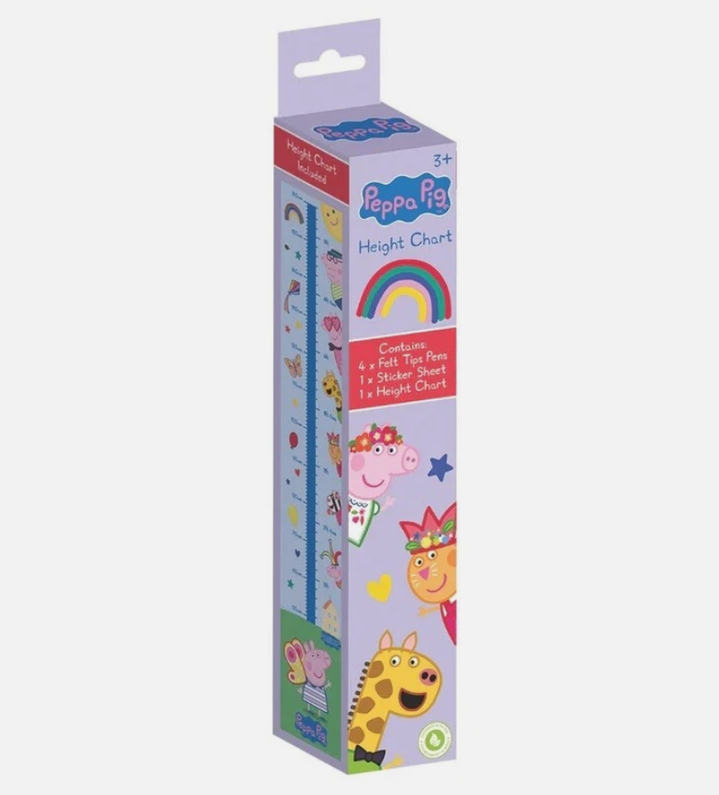 Peppa Pig Height Chart with Felt Pens & Sticker Sheet