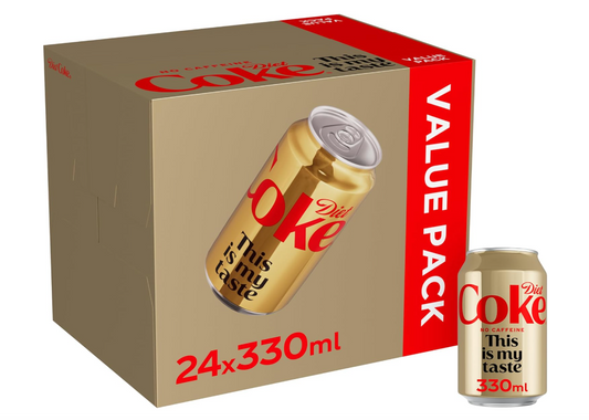Diet Coke Caffeine Free Soft Drink Cans 24 x 330ml — Free UK Postage